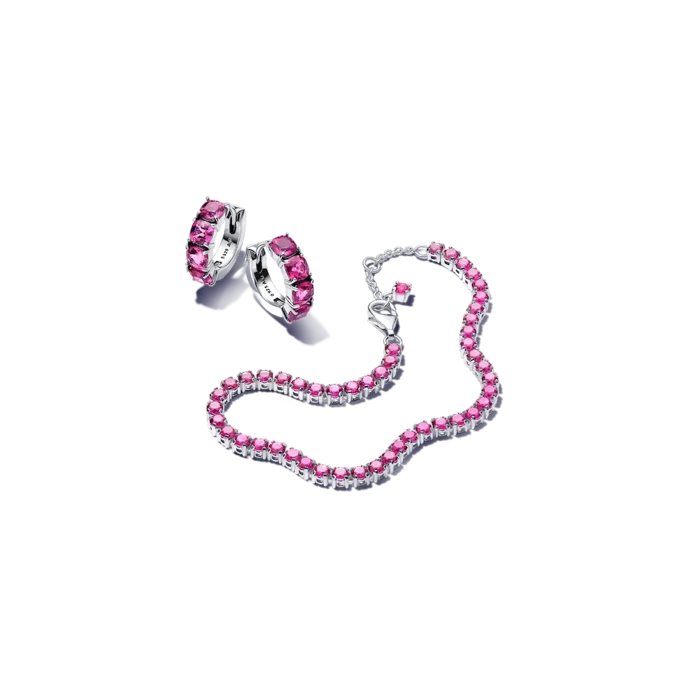 Sparkling Pink Tennis Jewelry Set