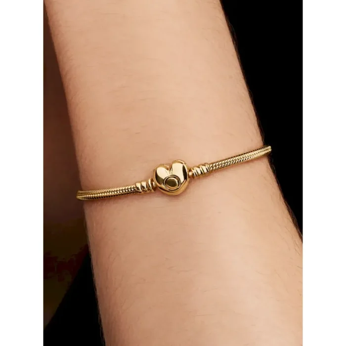Pandora Moments Heart Clasp Snake Chain Bracelet - Image 2