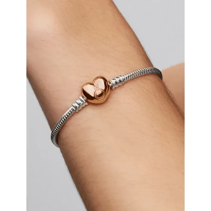 Moments Heart & Snake Chain Bracelet - Image 2