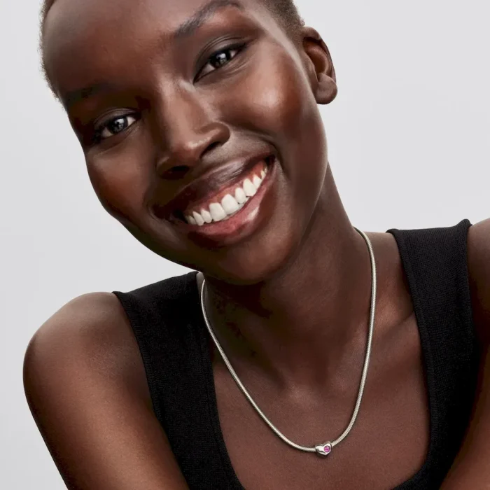 Engravable Purple Stone Heart Charm - Image 4