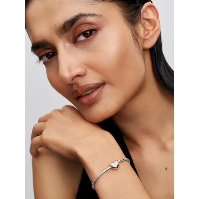 Engravable White Stone Heart Charm - Image 3