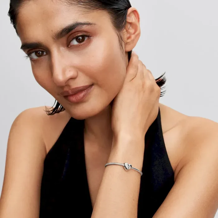 Engravable Clear Stone Heart Charm - Image 3