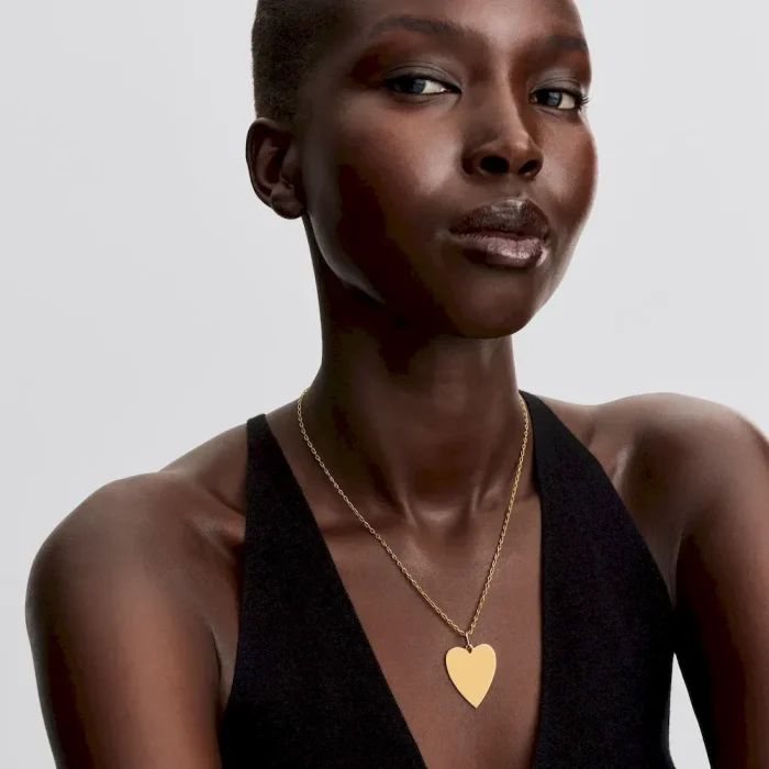 Engravable Oversized Heart Tag Pendant Necklace - Image 5