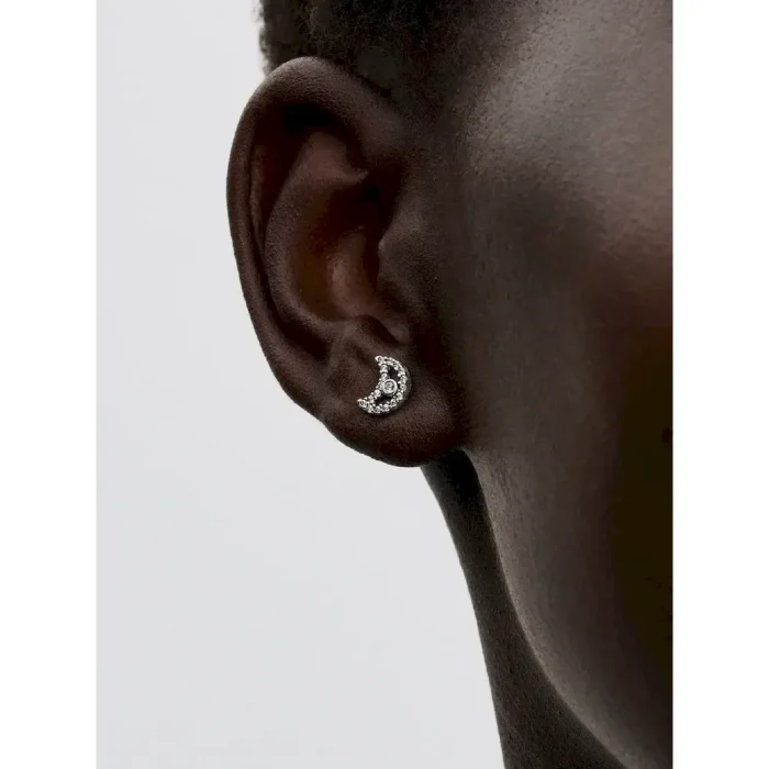 Sparkling Moon Stud Earrings - Image 3