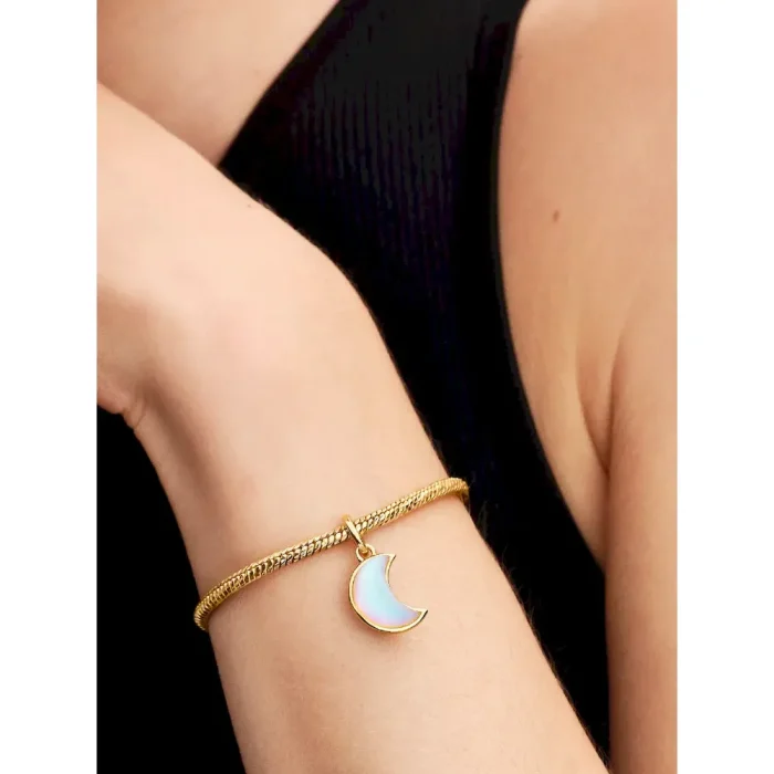 Sparkling Crescent Moon Dangle Charm - Image 2