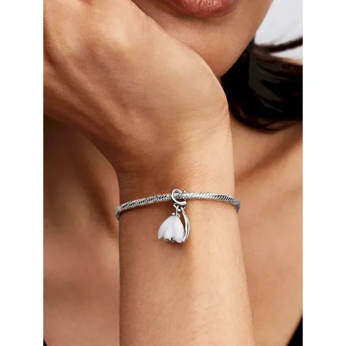 Snowdrop Flower Dangle Charm - Image 2