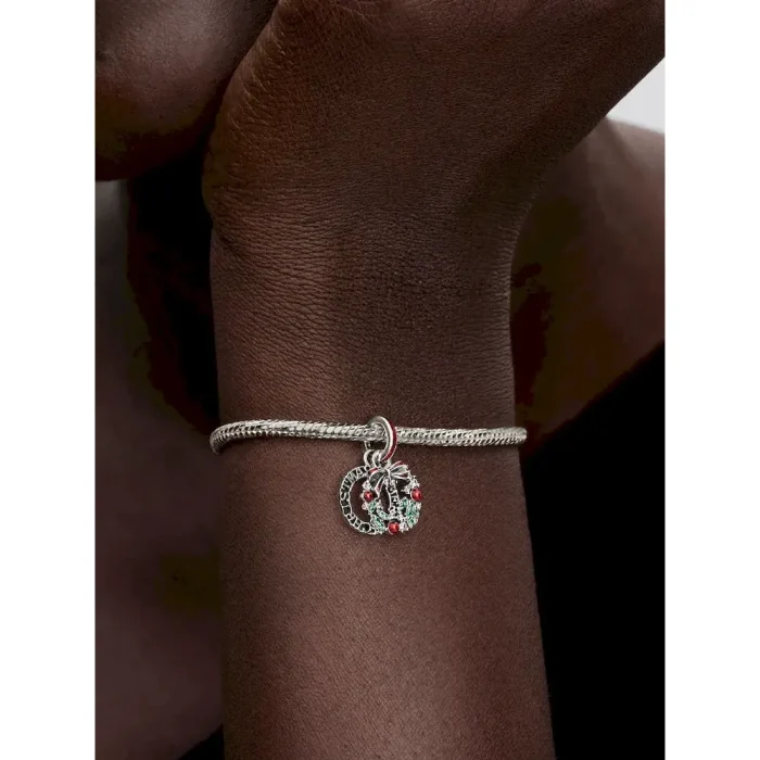 Holiday Wreath Double Dangle Charm - Image 2