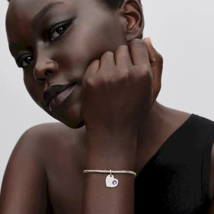 February Birthstone Heart Pendant Necklace - Image 5