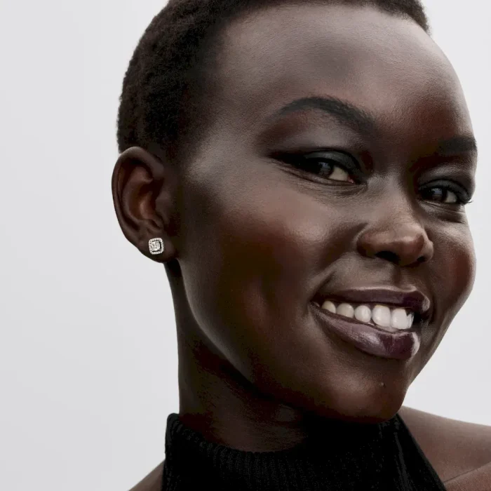 Square Halo Stud Earrings - Image 3