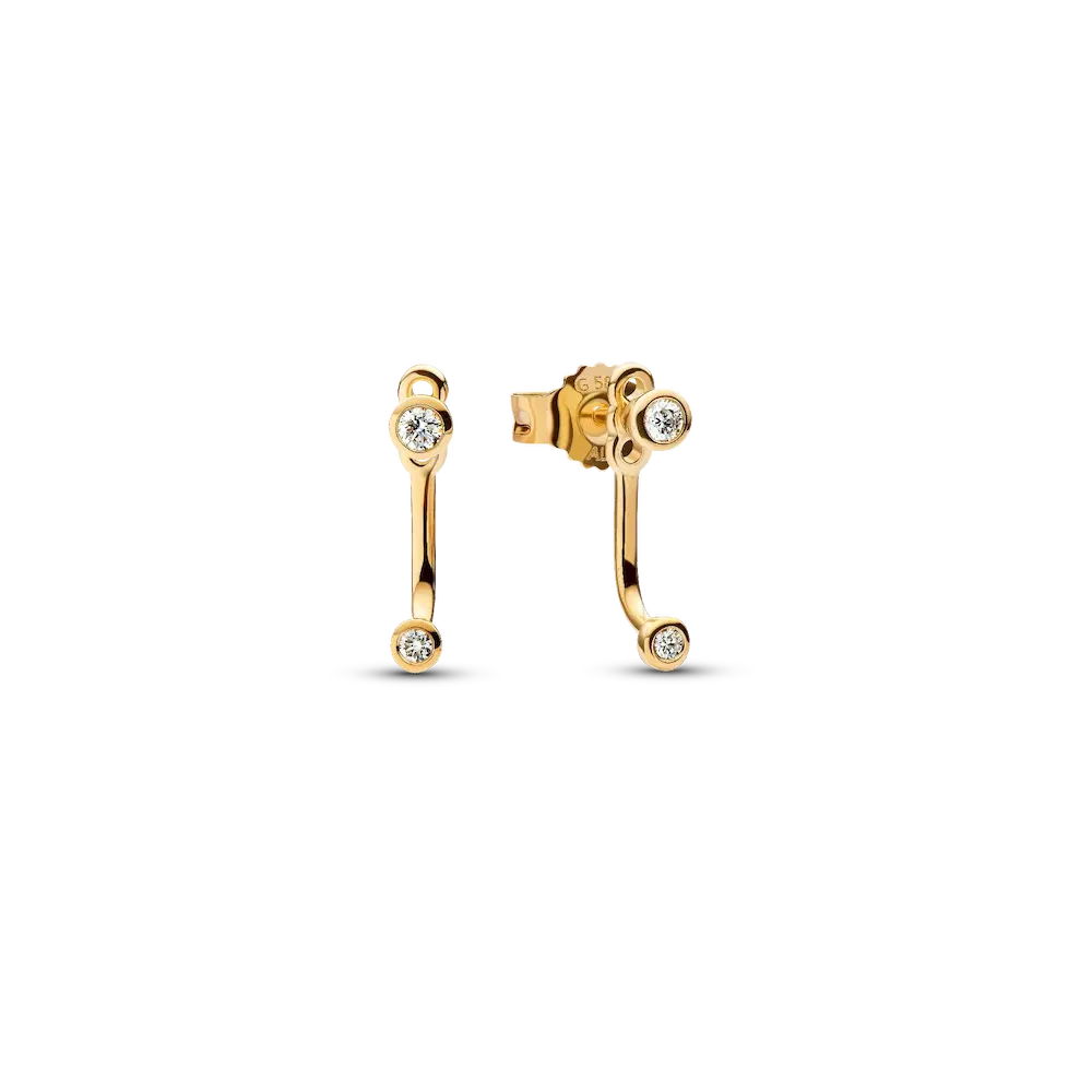 Pandora Era Bezel Lab-Grown Diamond Ear Jacket Stud Earrings