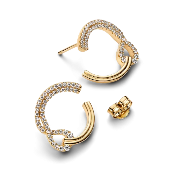 Pandora Infinite Lab-grown Diamond Pavé Open Circle Stud Earrings - Image 5