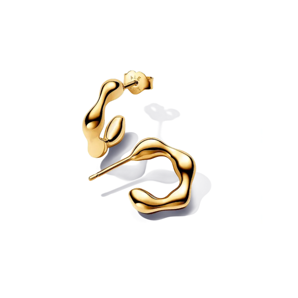 Organically Shaped Open Hoop Earrings