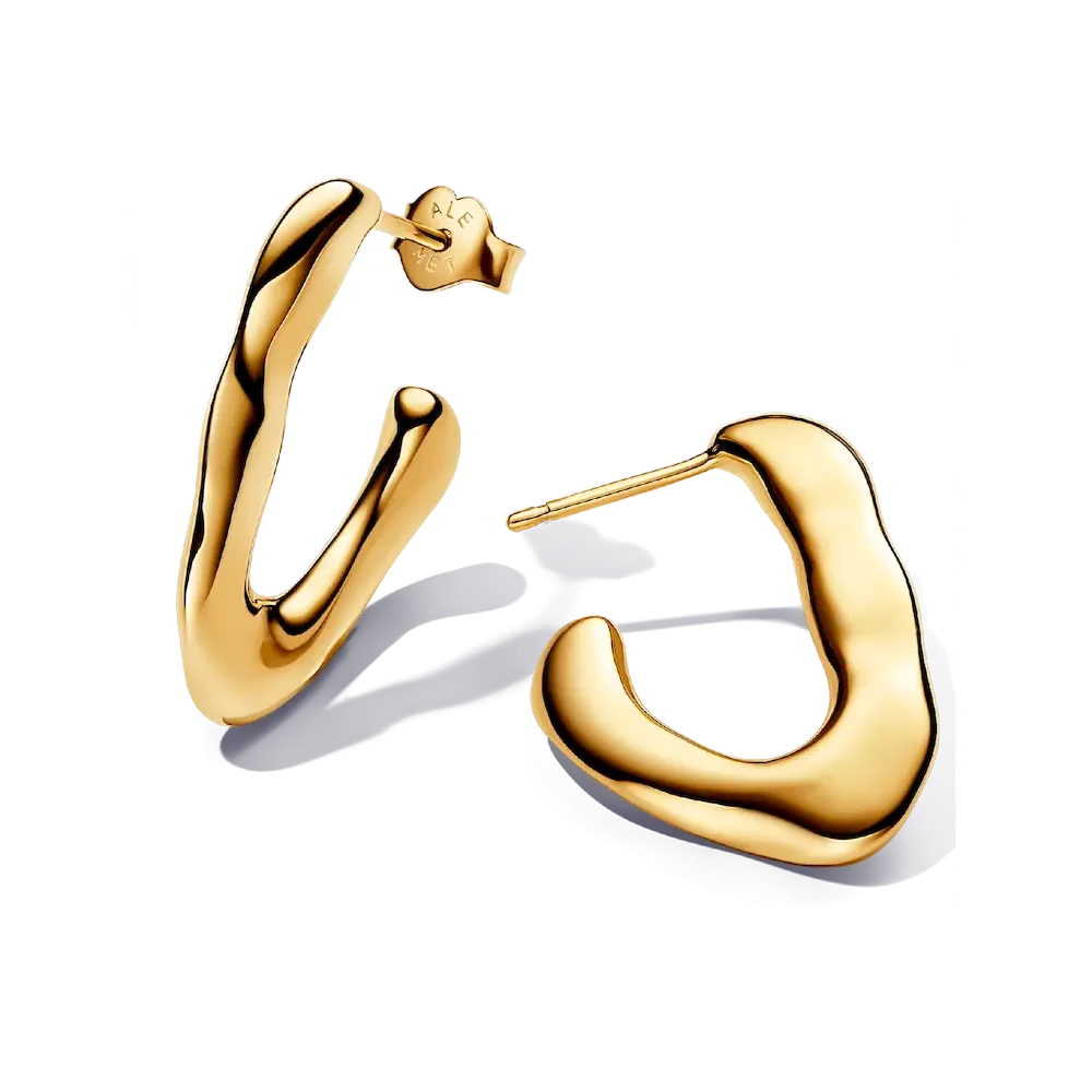 Organically V-shaped Open Hoop Earrings