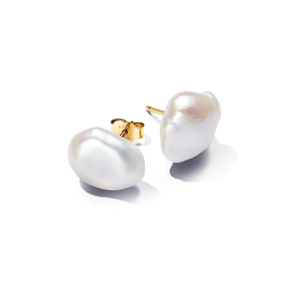 Baroque Treated Freshwater Cultured Pearl Stud Earrings
