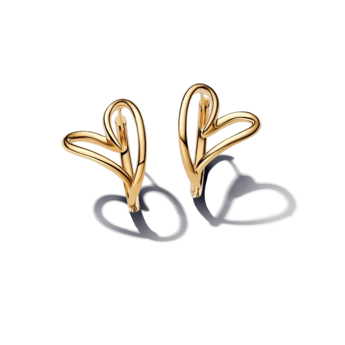 Organically Shaped Heart Hoop Earrings - Image 5