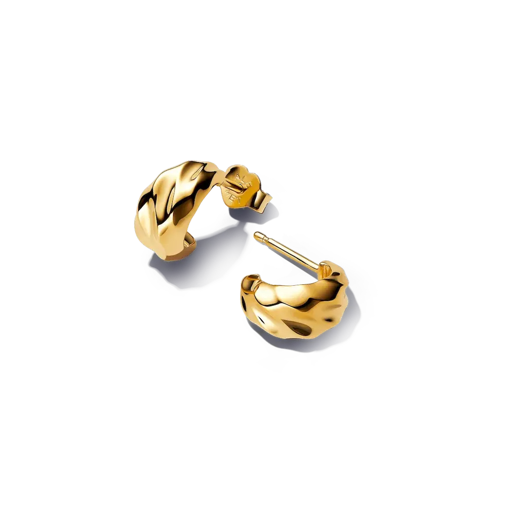 Rippled Open Hoop Earrings