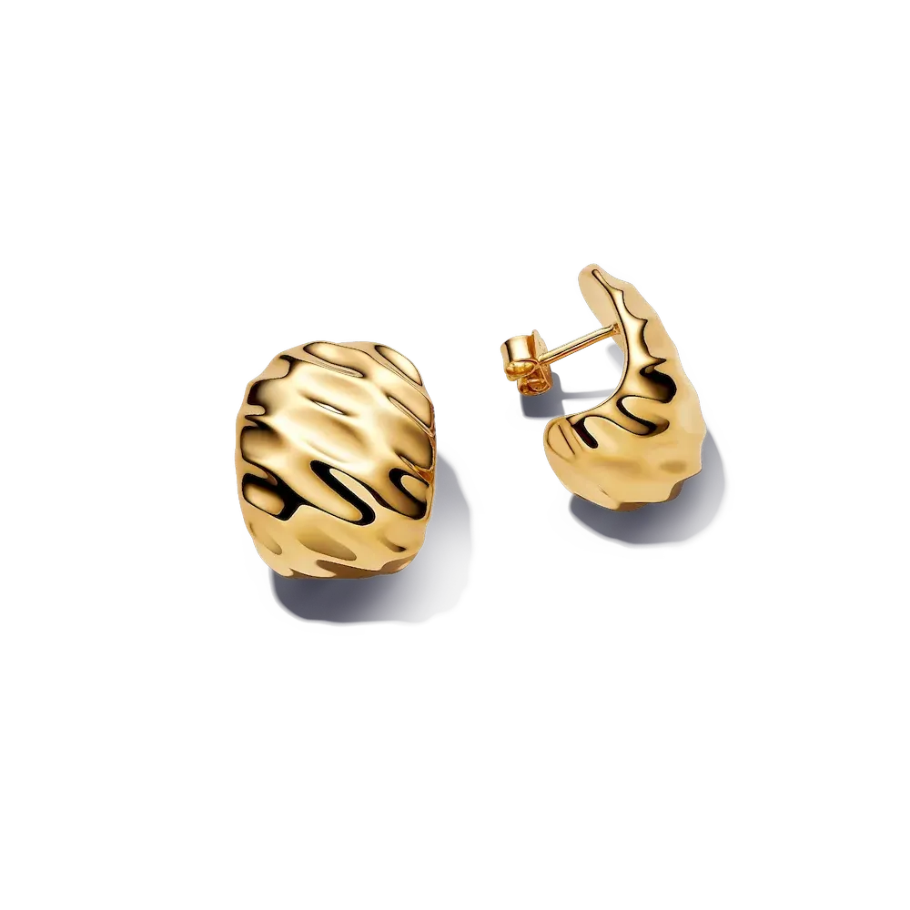 Rippled Wide Hoop Earrings