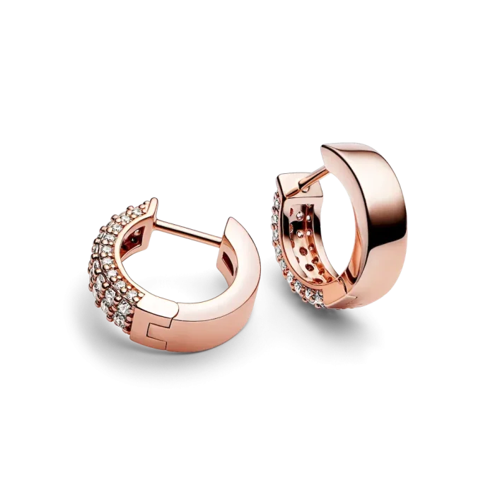 Pandora Timeless Pavé Double-row Hoop Earrings - Image 6