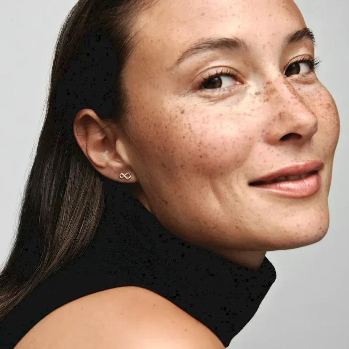 Sparkling Infinity Stud Earrings - Image 3