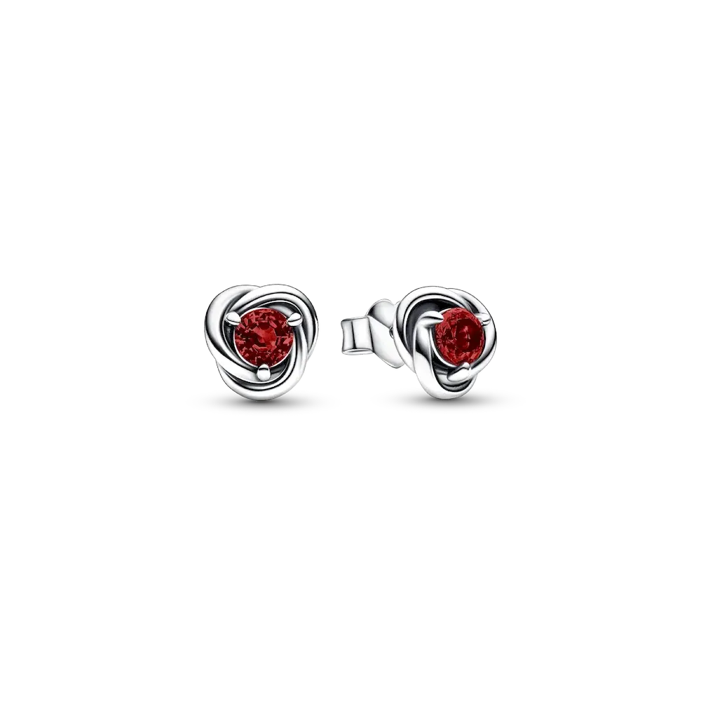 292334C06_RGB.webp January Red Eternity Circle Stud Earrings - Image 1