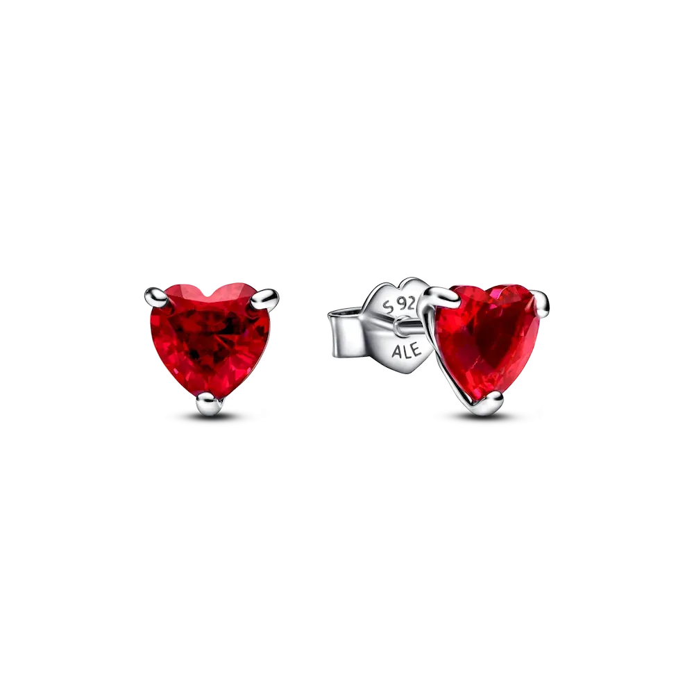 Red Heart Stud Earrings