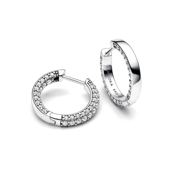 Pandora Timeless Pavé Single-row Hoop Earrings - Image 5