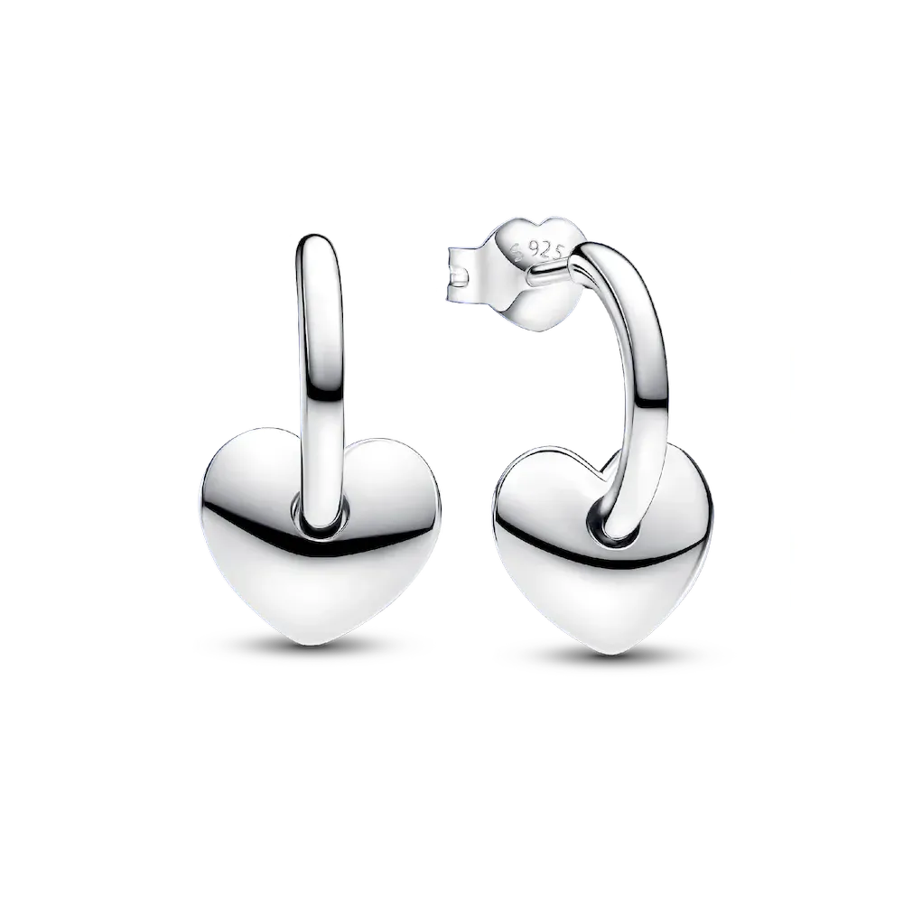 Heart Open Hoop Earrings