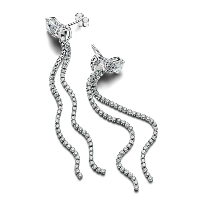 Pavé Bow Drop Earrings - Image 6