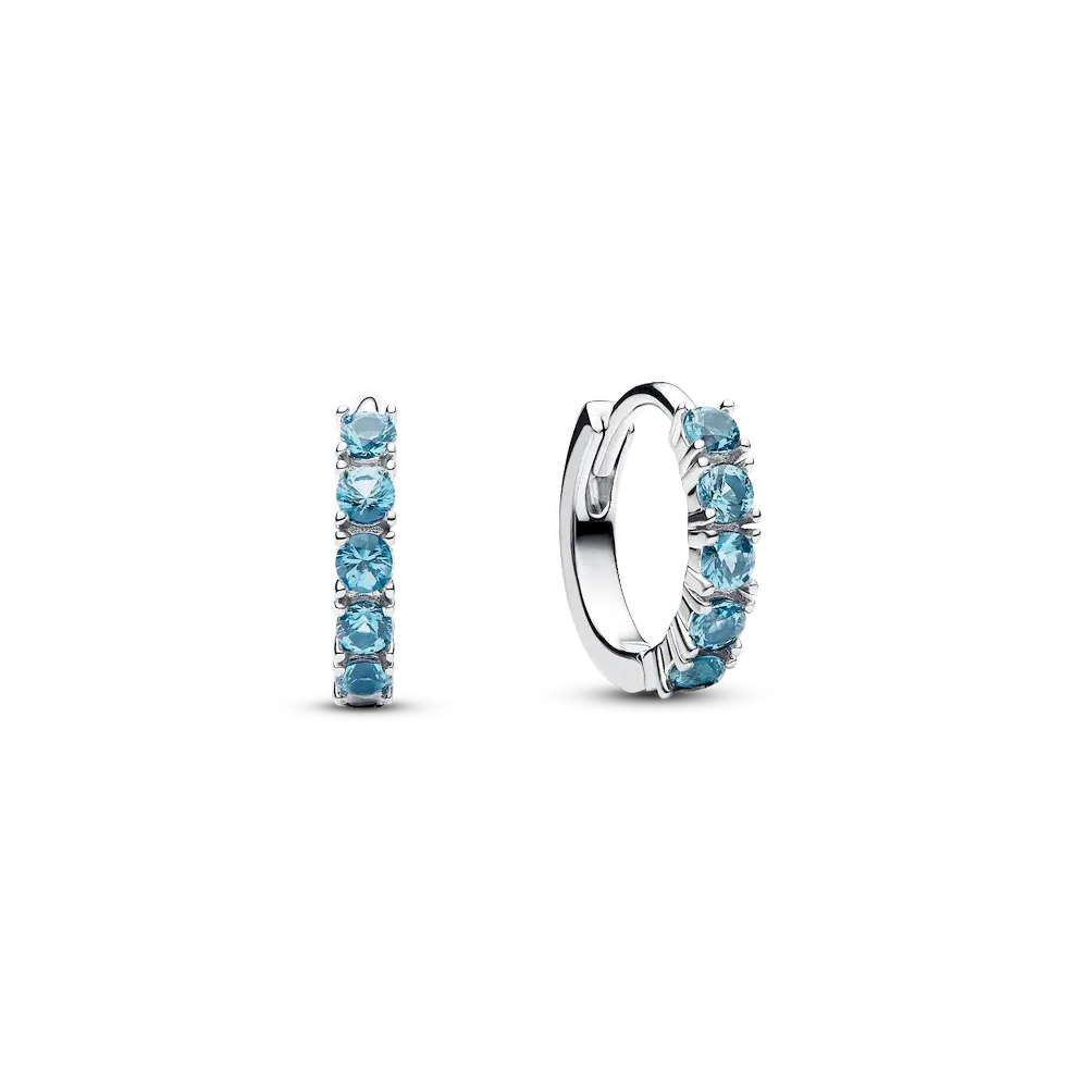 Light Blue Huggie Earrings
