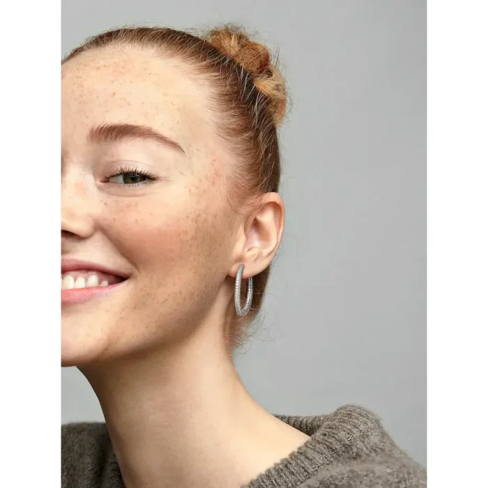 Sparkle and Hearts Hoop Earrings - Image 5