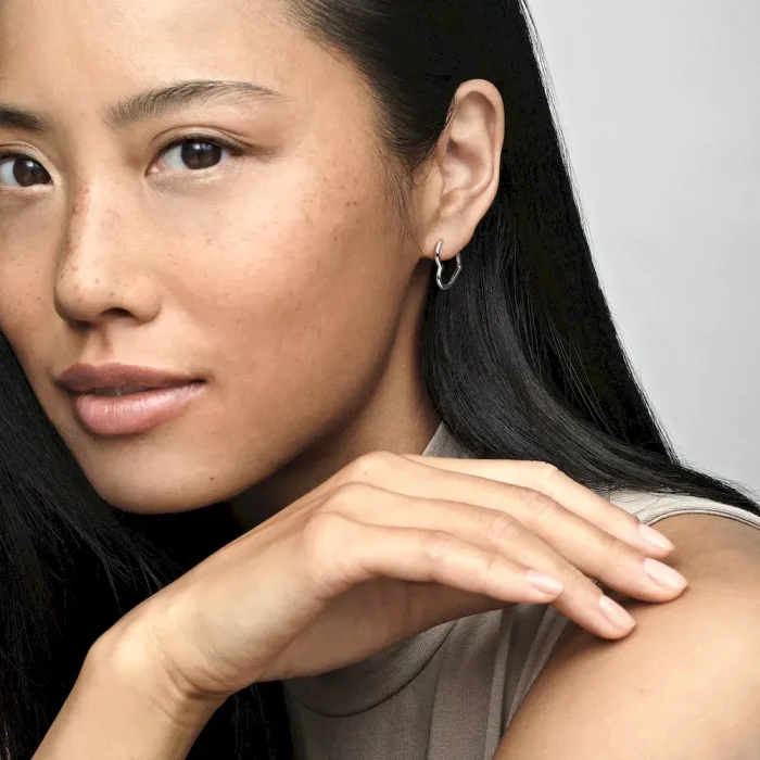 Asymmetrical Heart Hoop Earrings - Image 3