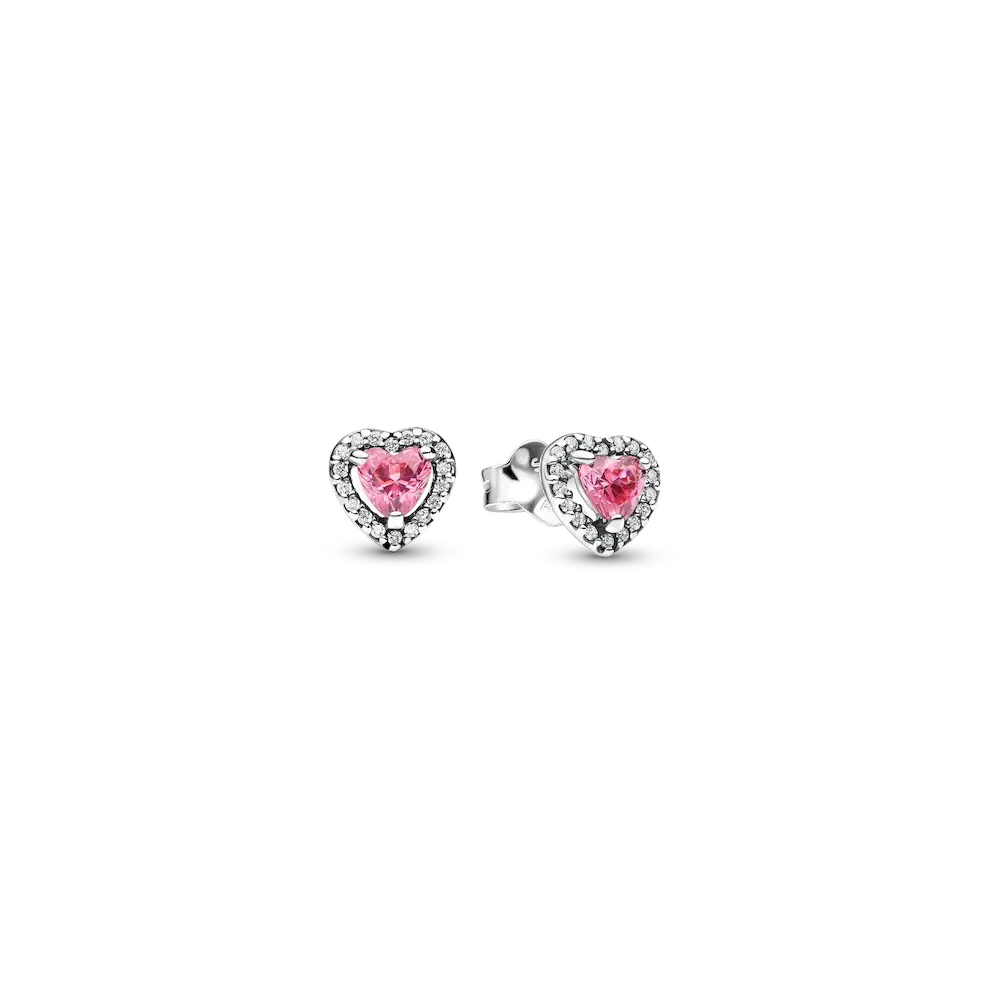 Elevated Pink Heart Stud Earrings