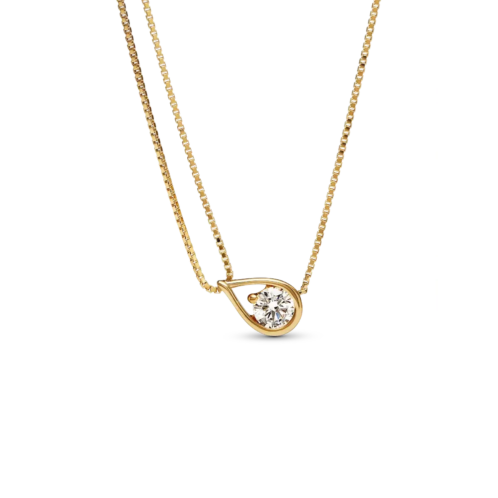Pandora Infinite 14k Gold Lab-grown Diamond Double Chain Collier Necklace
