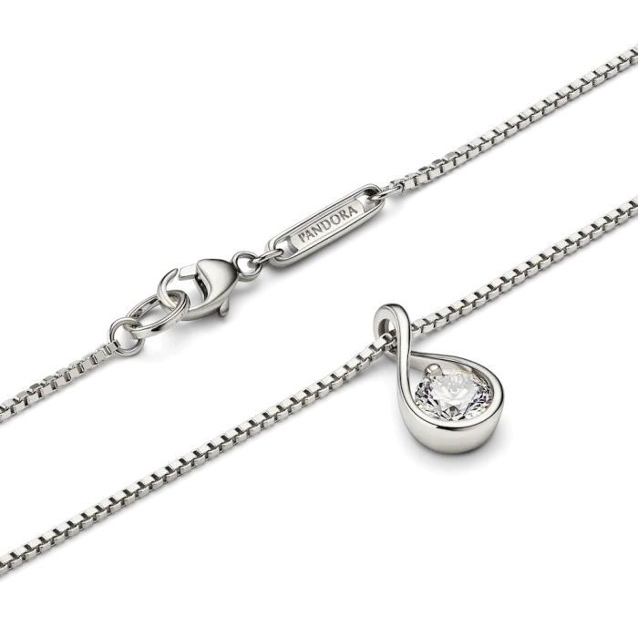 Pandora Infinite 14k White Gold Lab-grown Diamond Pendant Necklace - Image 4