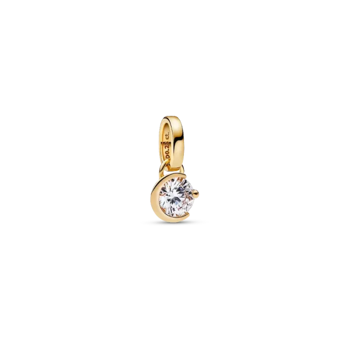 Pandora Talisman Lab-grown Diamond Moon Pendant Necklace 0.25 carat tw 14k Gold - Image 3