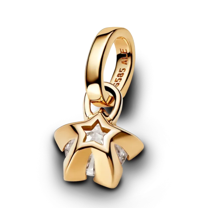 Pandora Talisman 14k Gold Lab-grown Diamond Star Pendant - Image 5