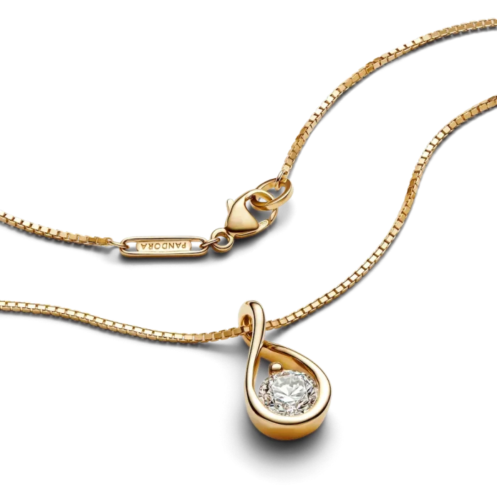 Pandora Infinite 14k Gold Lab-grown Diamond Pendant Necklace - Image 5