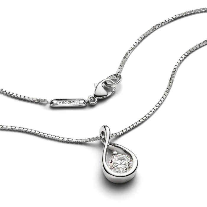 Pandora Infinite 14k White Gold Lab-grown Diamond Pendant Necklace - Image 5