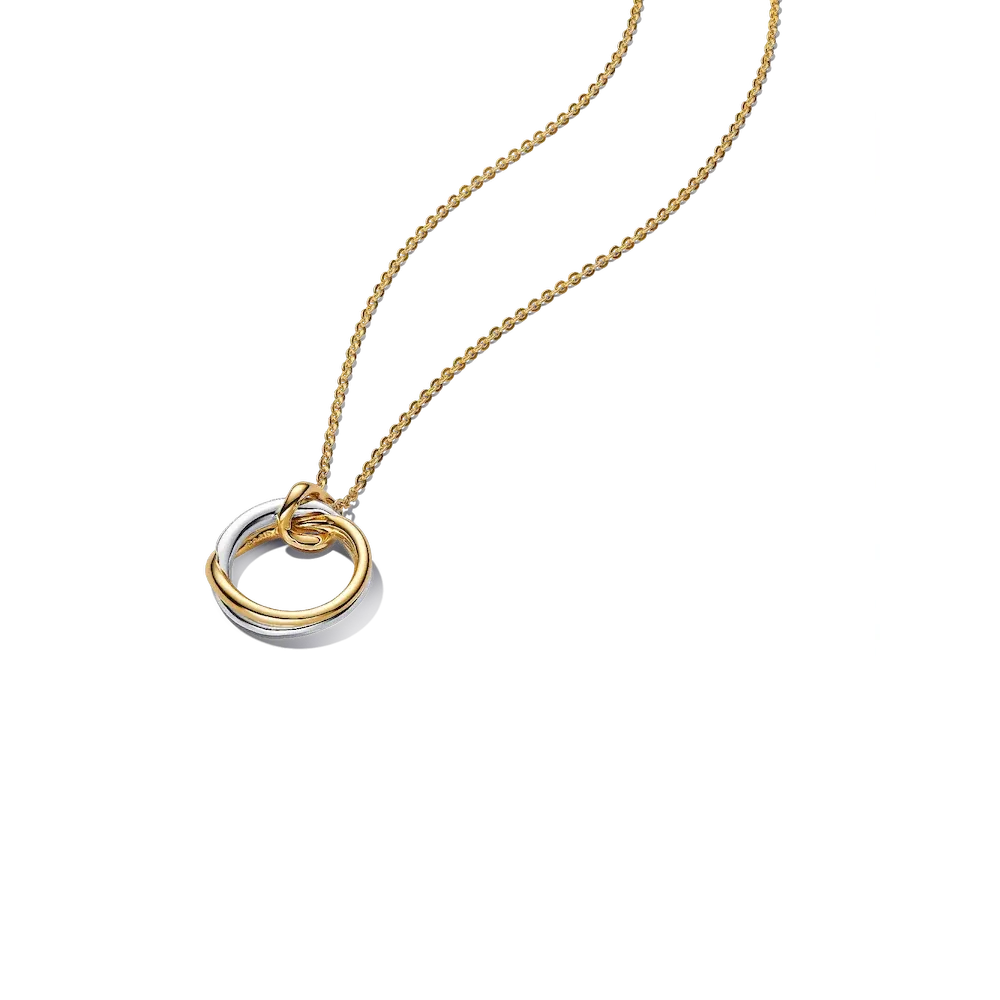 Organically Shaped Two-Tone Pendant Necklace