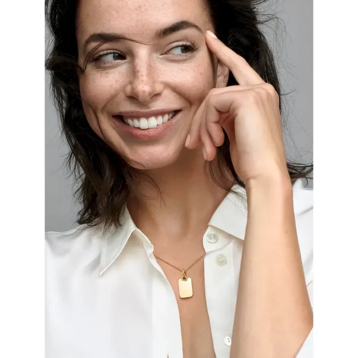 Engravable Rectangle Tag Pendant - Image 3