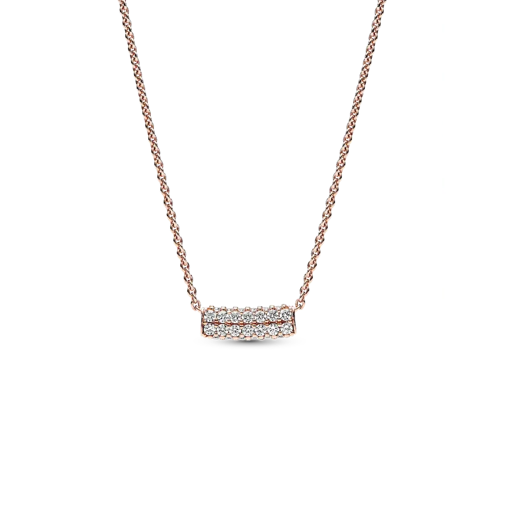 Pandora Timeless Pavé Double-row Bar Collier Necklace