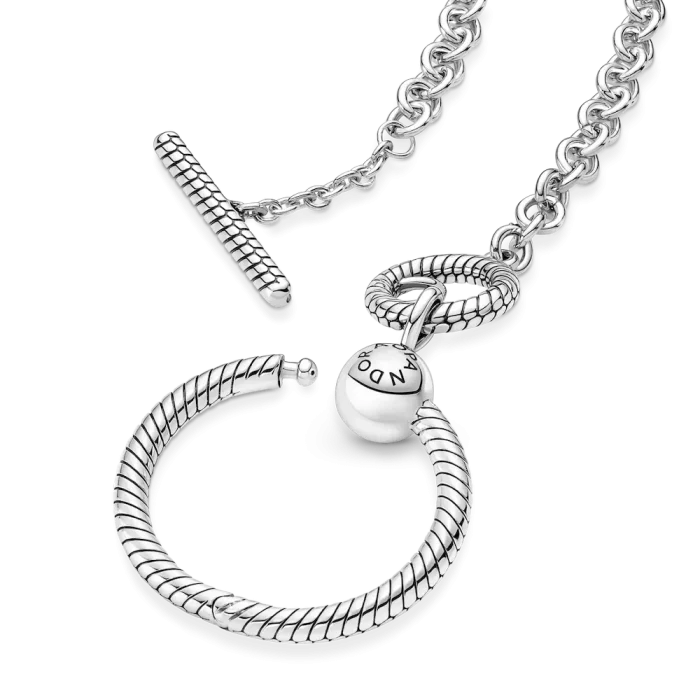 FINAL SALE - Pandora Moments O Pendant T-bar Necklace - Image 4