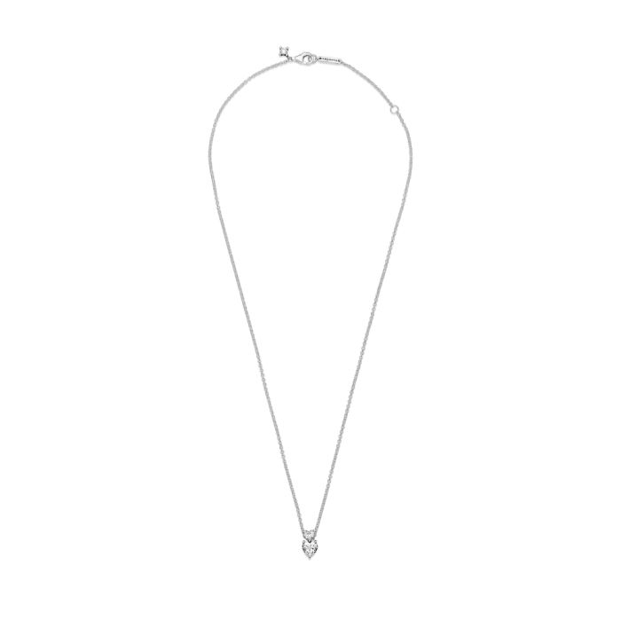 Double Heart Pendant Sparkling Collier Necklace - Image 5