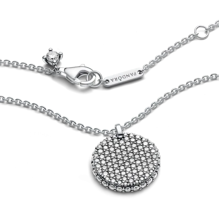 FINAL SALE - Pandora Timeless Pavé Round Pendant Necklace - Image 5