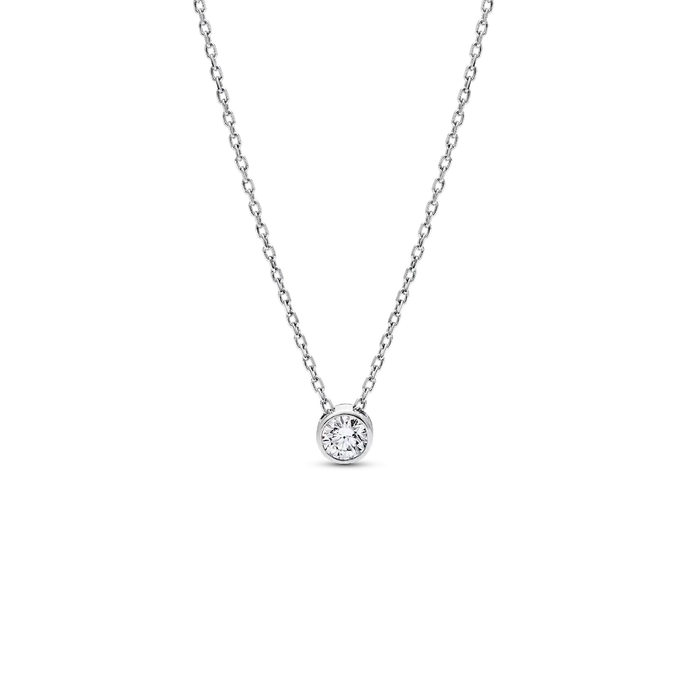 Pandora Era Bezel Sterling Silver Lab-grown Diamond Pendant Necklace