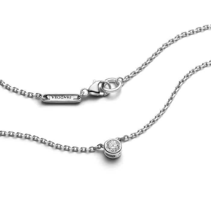 Pandora Era Bezel Sterling Silver Lab-grown Diamond Pendant Necklace - Image 5