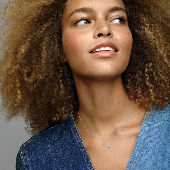 Triple Stone Heart Necklace and Earrings Set - Image 5