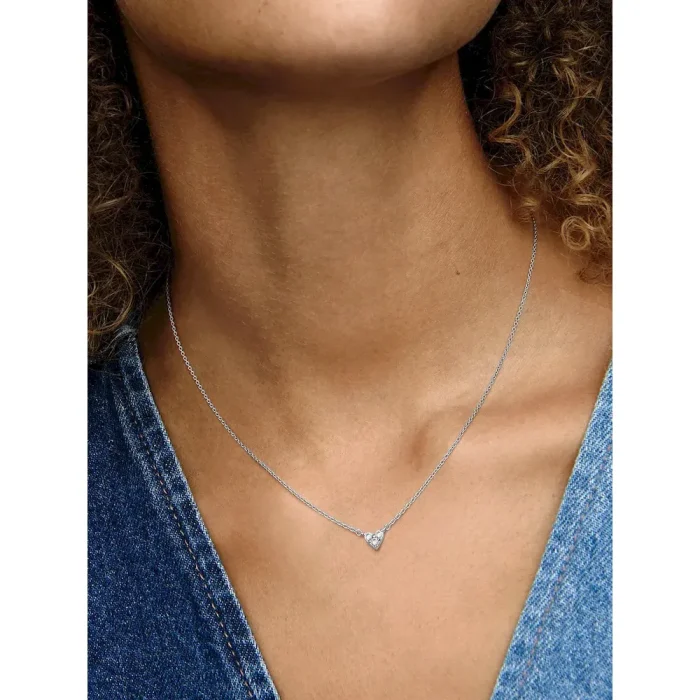 Triple Stone Heart Necklace and Earrings Set - Image 4