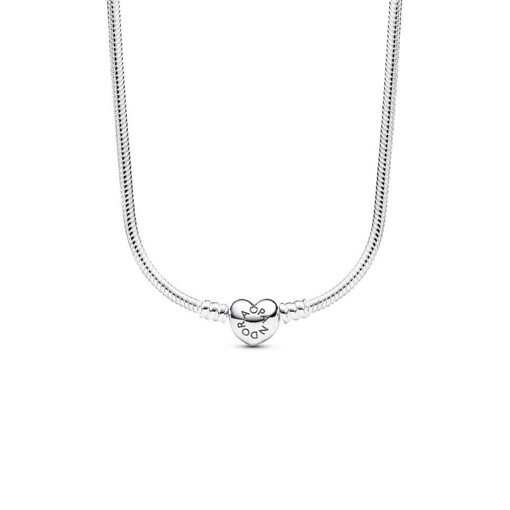 Pandora Moments Heart Clasp Snake Chain Necklace
