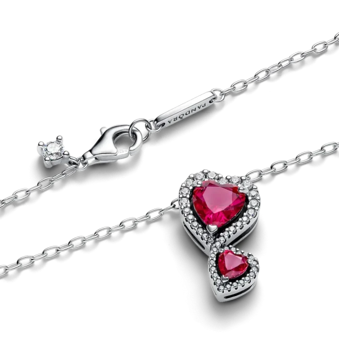 Red Halo Hearts Pendant Necklace - Image 4